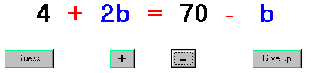 Equation 4+2b=70-b