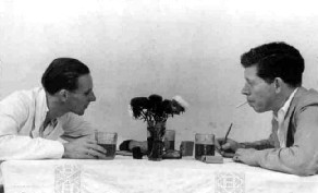 Tony Mann (British Council) and Cecil Bellamy (Bradfield College) plannning programmes